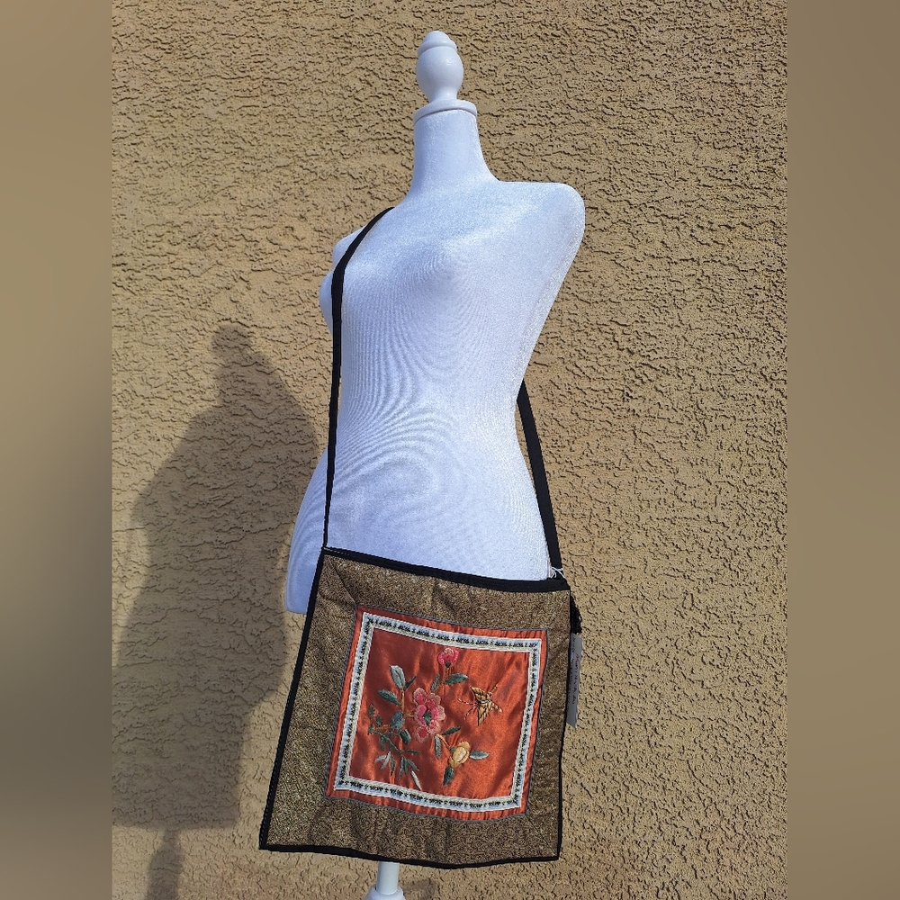 Floral Embroidered Crossbody Bag